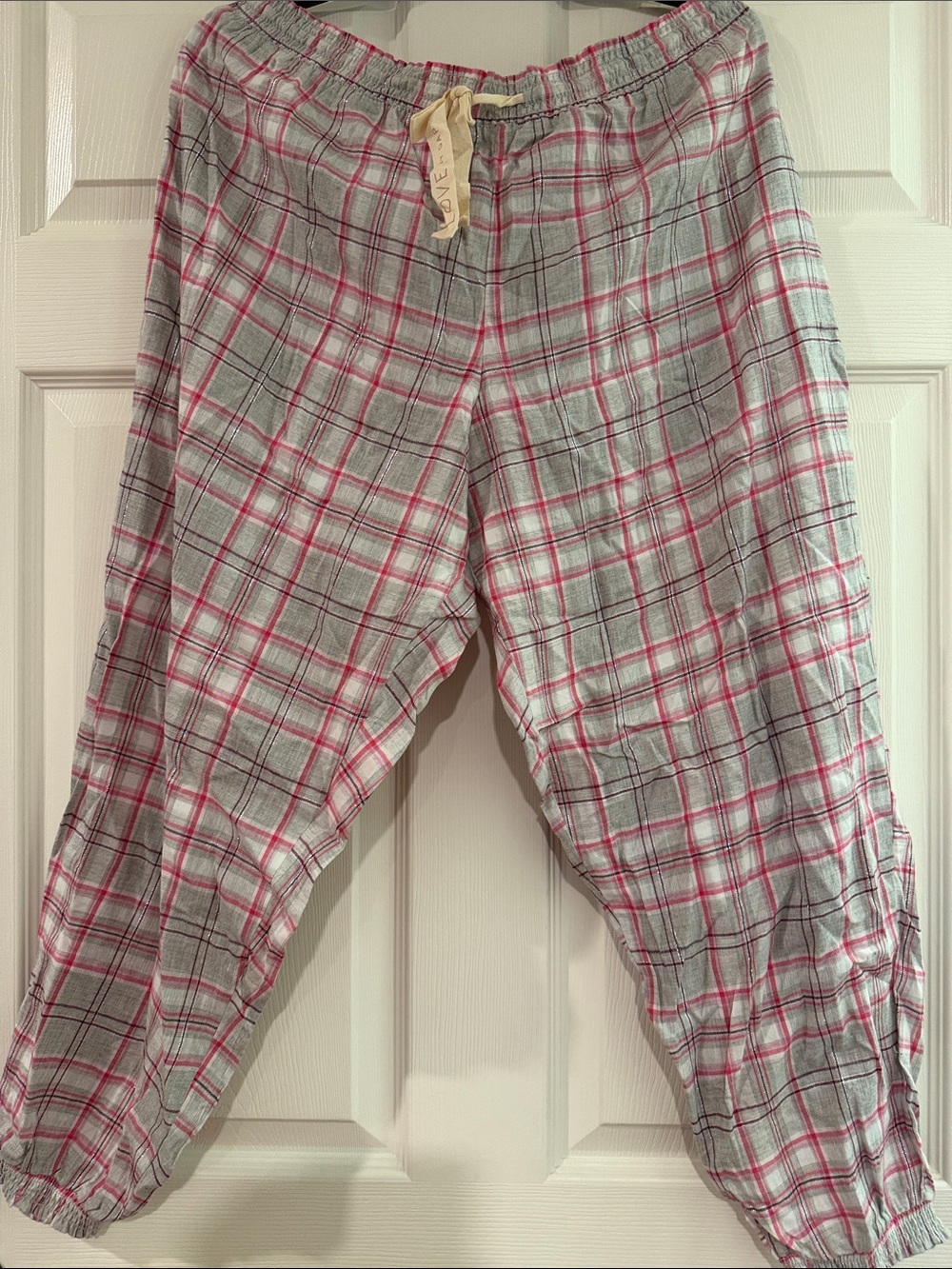 GAP Gray Plaid Pajama Pant with Pink and Black Windowpane